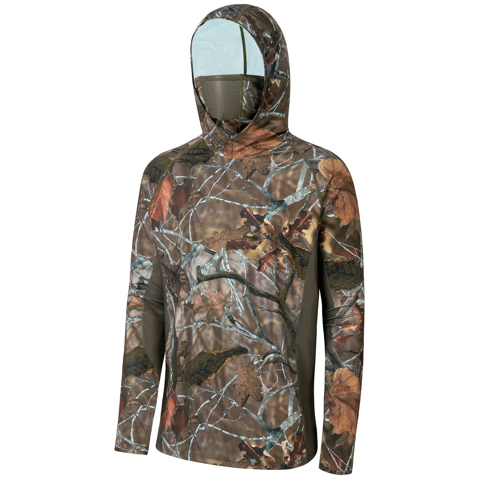 Outdoor Hunting Prints - Outdoor-Hemd für Herren mit 3D-Blattmuster, Kapuze